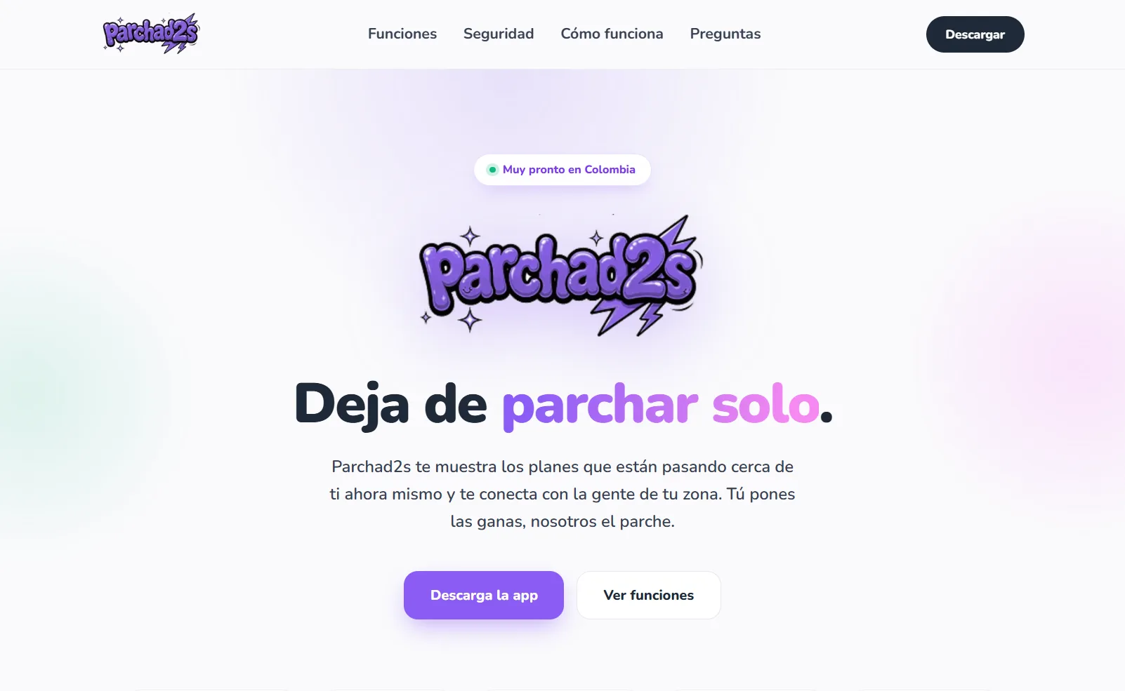 Captura de la página principal de Parchad2s